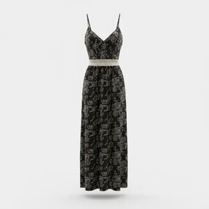 Justify Floral Maxi Dress • Lace Waist • Boho Summer • Size L